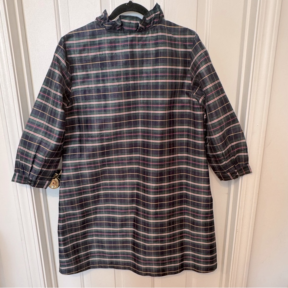 Crown & Ivy Plaid Dress Ruffle Neck / Size L - Picture 5 of 7